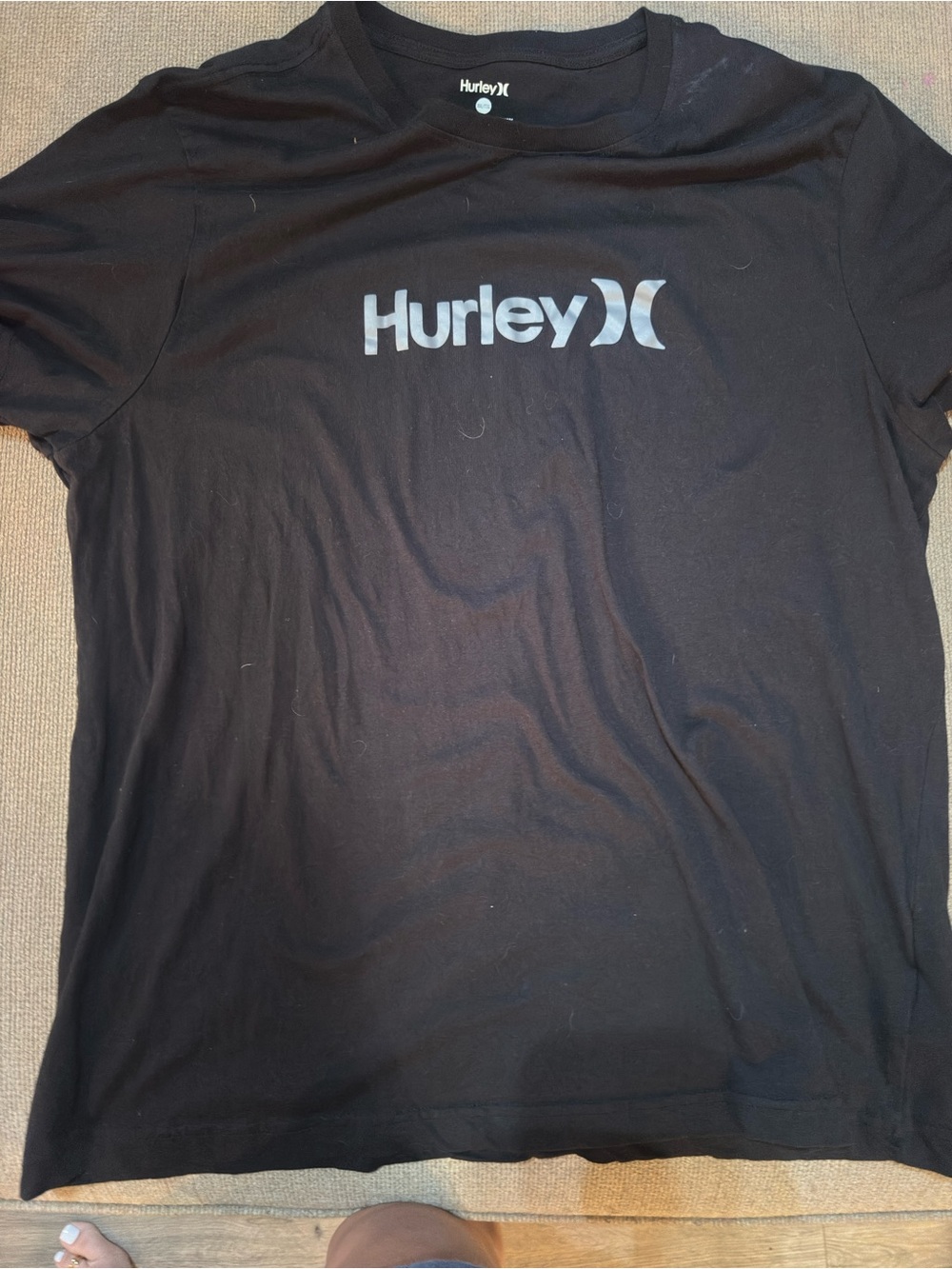 Hurley Black Crewneck Logo Tee